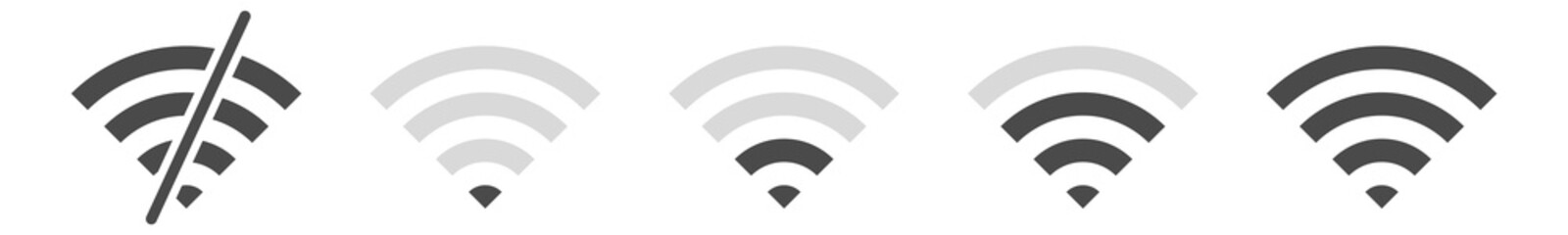 Wall Mural - Wifi signal icons. Wireless network strength symbol