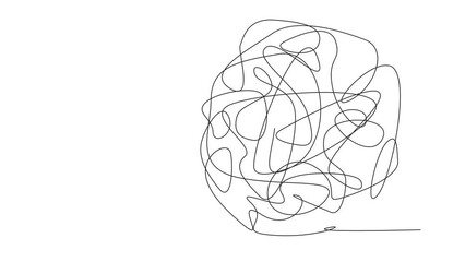 Poster - animated self drawing of continuous one line drawing arab businesswoman climbs heavy mess circle wit