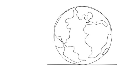 Poster - Animation of single one line drawing businesswoman climbing the globe with rope. Trying dominate world with massive business expansion. Success reach top of the world. Full length motion