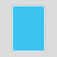 Aufkleber - Abstract sunburst brochure design template. comic background with retro rays. sun rays with sunburst on blue background