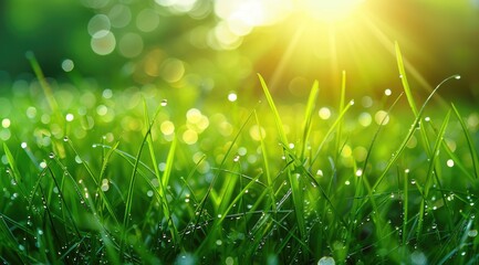 Canvas Print - Close-up of sunlit grass