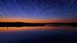 © Tungbackground - A starfish nestled in a tidal pool, with musical note clouds and a harmonic sky in the background, which gleams under the dawn's first light, Superb clarity, a meteor showers the heavens with light