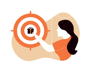 Poster - E-commerce Personalization - uses real-time data to offer relevant experiences across channels to increase customer loyalty. AI-driven personalization tools flat vector illustration with icons