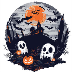 Wall Mural - Halloween T-Shirt Design