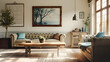 © john - Country, farmhouse retro vintage interior design of modern living room, home.