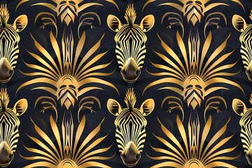 Wall Mural - Seamless zebra head pattern 