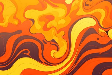 Wall Mural - orange retro groovy background