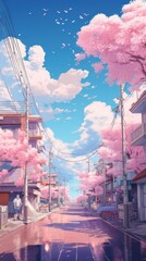 Wall Mural - Pastel japan aesthetic architecture outdoors building.