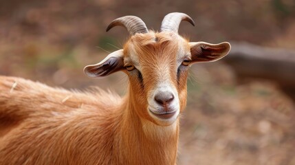 Poster - Adorable image of a brown goat