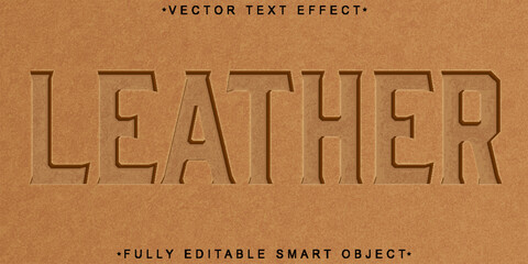 Poster - Handmade Leather Depth Vector Fully Editable Smart Object Text Effect
