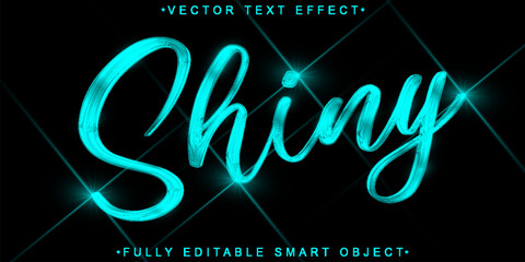 Poster - Turquoise Luxury Glitter Shiny Elegant Vector Fully Editable Smart Object Text Effect