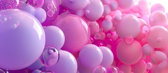 Poster - abstract background of pink and purple balloons in the shape of tubes, 3d rendering in the style of tubes
