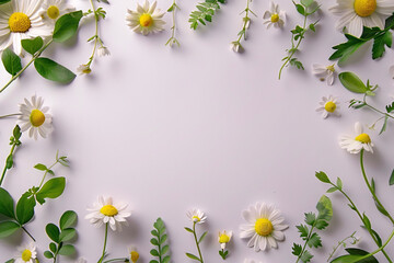 Wall Mural - framed daisies and flowers