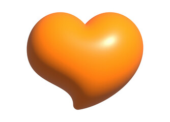 Sticker - golden 3d shiny heart isolated on white
