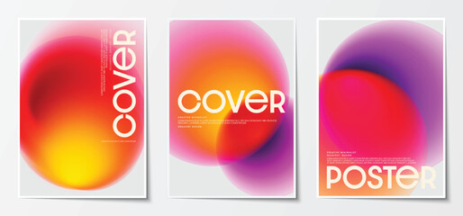 Fototapete - Gradient overlapping circles with modern abstract graphic backgrounds for poster and cover design. Vector illustration
