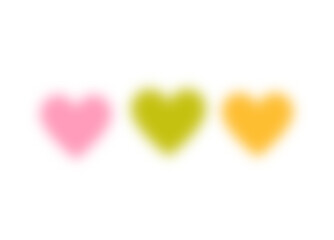Sticker - colorful blur hearts isolated