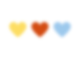Canvas Print - colorful blur hearts isolated