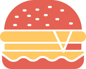 Sticker - Burger Vector Icon