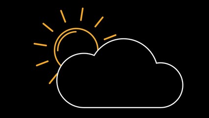 weather clear cloudy wind lightning cloud animated icon weather cloud sun wind lightning 4k looping 