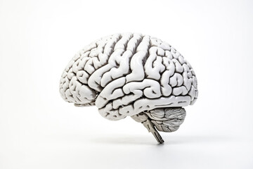 3d human brain model on white background
