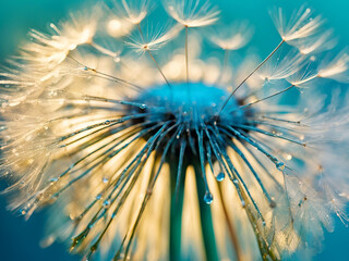 Wall Mural - dandelion head in the wind