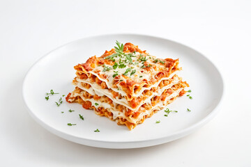 Wall Mural - Lasagna on a White Plate