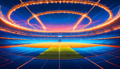 Wall Mural - Futuristic light stadium championship soccer football background 24