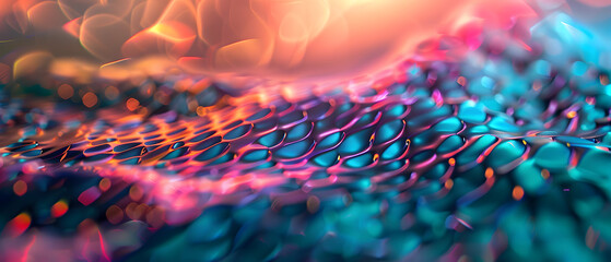 Poster - Abstract blue and orange 3D textured background.