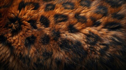 A texture of brown and black soft fur leopard