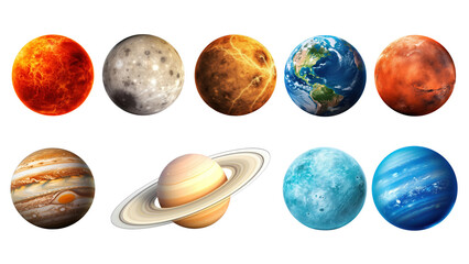 Poster - Solar system png element set on transparent background