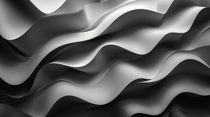 abstract black and white wavy pattern with smooth flowing curves, creating a modern, elegant texture