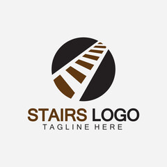 Wall Mural - Stairs icon logo design vector illustration template