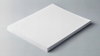 Blank white paper sheet mockup isolated on transparent background with soft shadows