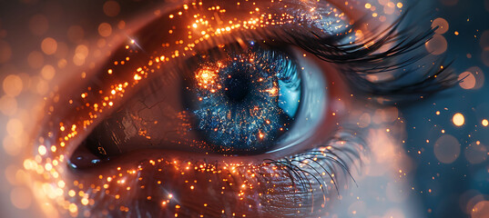 closeup of cloud technology interfaces within the cloud showing detailed data streams and holographic connections Macro Photography and RealTime Eye AF highlight the intricate digital details