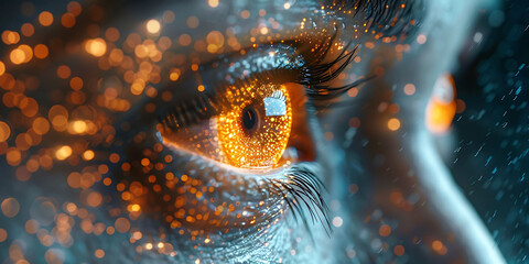 closeup of holographic cloud services interfaces within the cloud showing detailed data streams and digital connections Macro Photography and RealTime Eye AF highlight the intricate digital precision