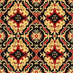 a image of a black and red pattern with a red and yellow design