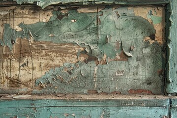 Poster - A worn-out window with flaking paint, great for use in interior design or home decor illustrations