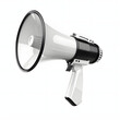 © King - Megaphone for announcement and human voice scream isolated on white background, photo, png