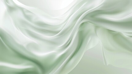 Wall Mural - A light green gradient background with wave elements.