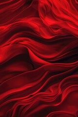 Wall Mural - A detailed shot of a vibrant red fabric texture