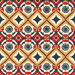  a image of a colorful pattern with a flower on it