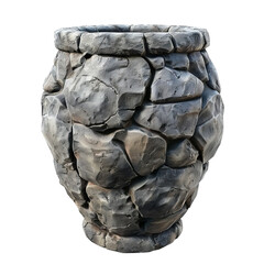 Canvas Print - [Transparent Background PNG]Stone vase on transparent background