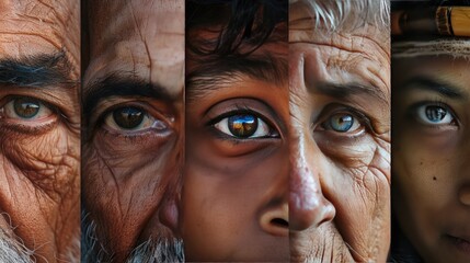 Wall Mural - close-up of people's eyes. Selective focus