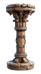 Canvas Print - [Transparent Background PNG]Medieval Wooden Pillar Design