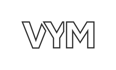 Poster - VYM logo design template with strong and modern bold text. Initial based vector logotype featuring simple and minimal typography. Trendy company identity.