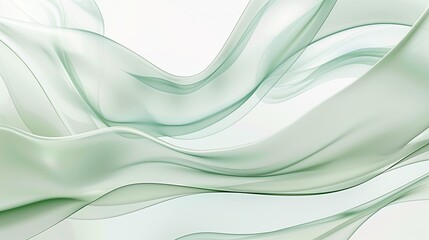 Wall Mural - A light green gradient background with wave elements.