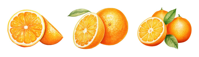 Wall Mural - Orange fruit set