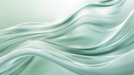 Wall Mural - A light green gradient background with wave elements.