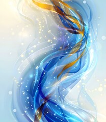 Poster - Blue and gold abstract background