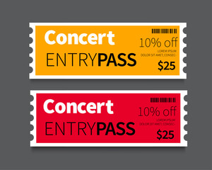 Wall Mural - concert pass ticket template